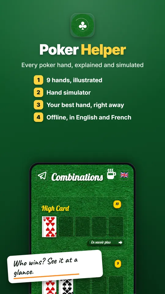 Aide au Poker, screenshot 1