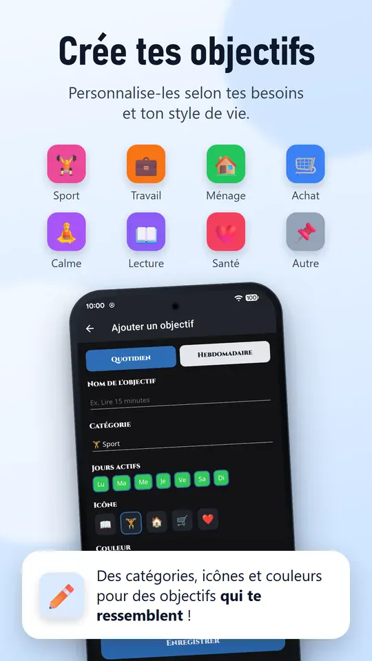 Crée tes objectifs