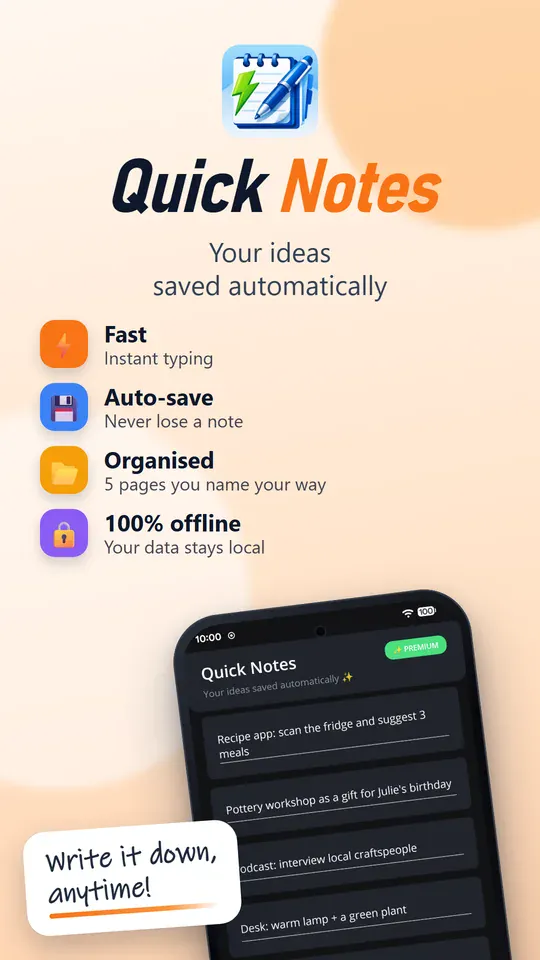Your ideas saved automatically