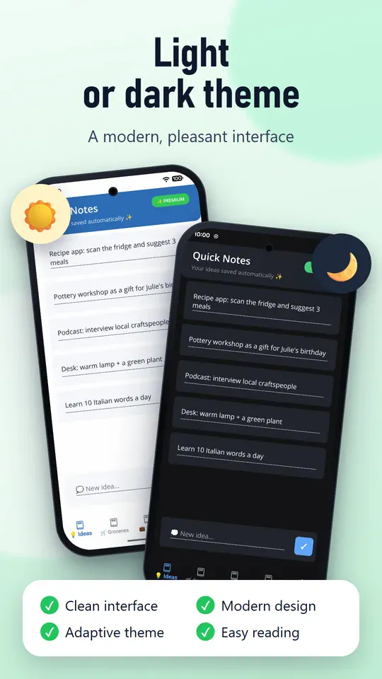Light or dark theme