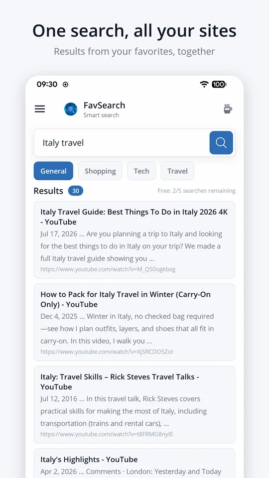 One search, all your sites